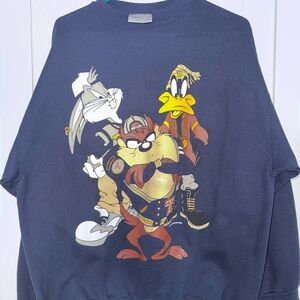 Vintage 1993 Warner bros looney tunes hip hop taz bugz daffy crewneck XL USA